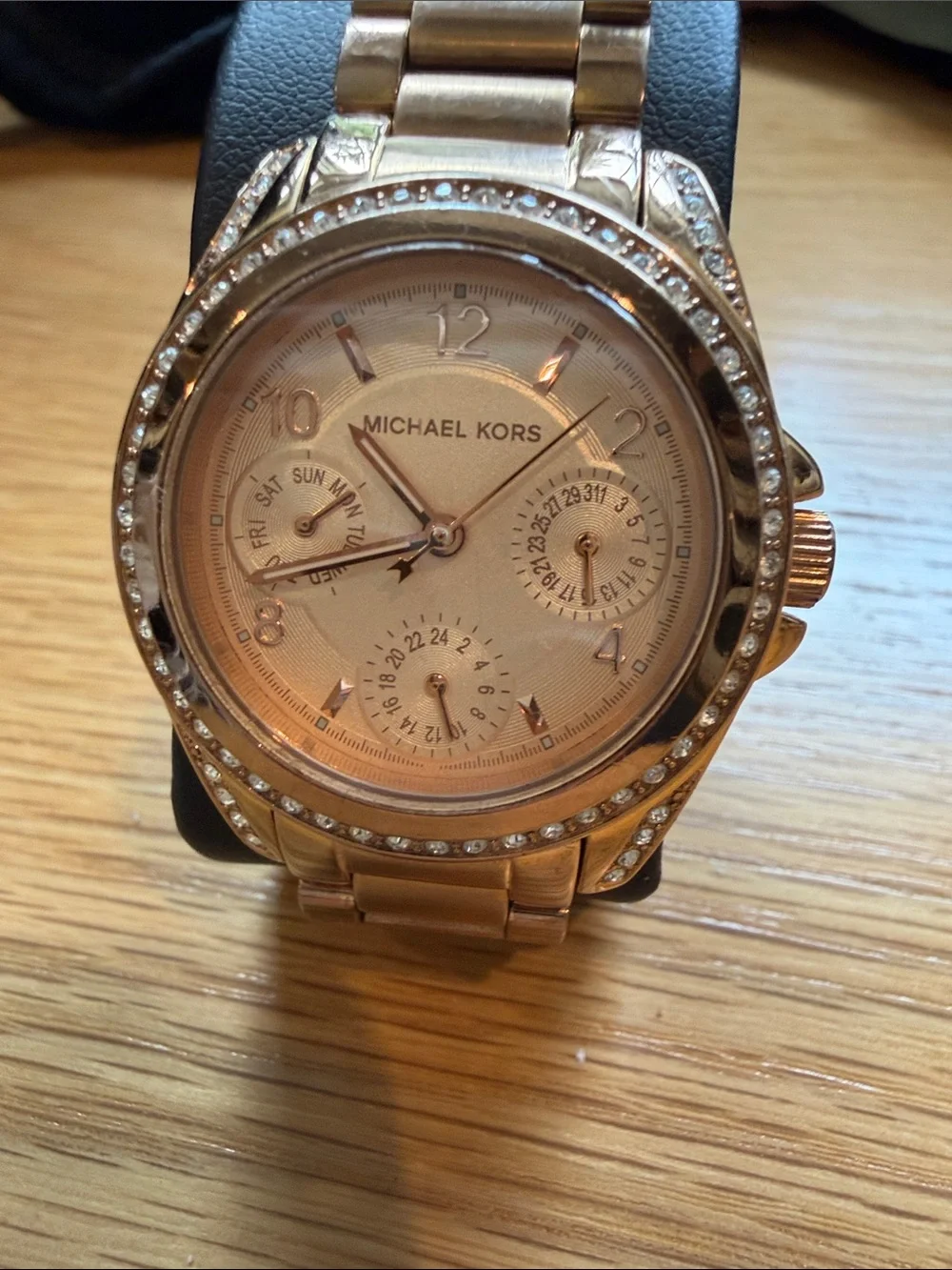 Michael Kors Rose Gold Crystal Accent Bracelet Watch